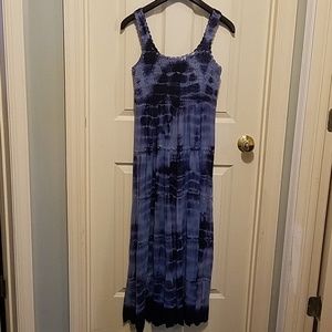 Crochet long tye dyed dress
